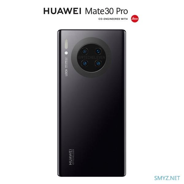 华为Mate 30 Pro概念渲染：圆环形四摄、正面视觉无边框