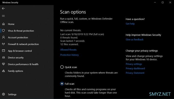 翻车接连不断：Win 10 安全更新导致 Windows Defender 无法手动扫描