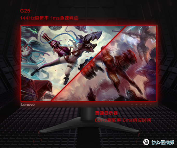 1ms响应、144Hz、FreeSync：Lenovo 联想 G25-10 电竞屏上架开售 1799元