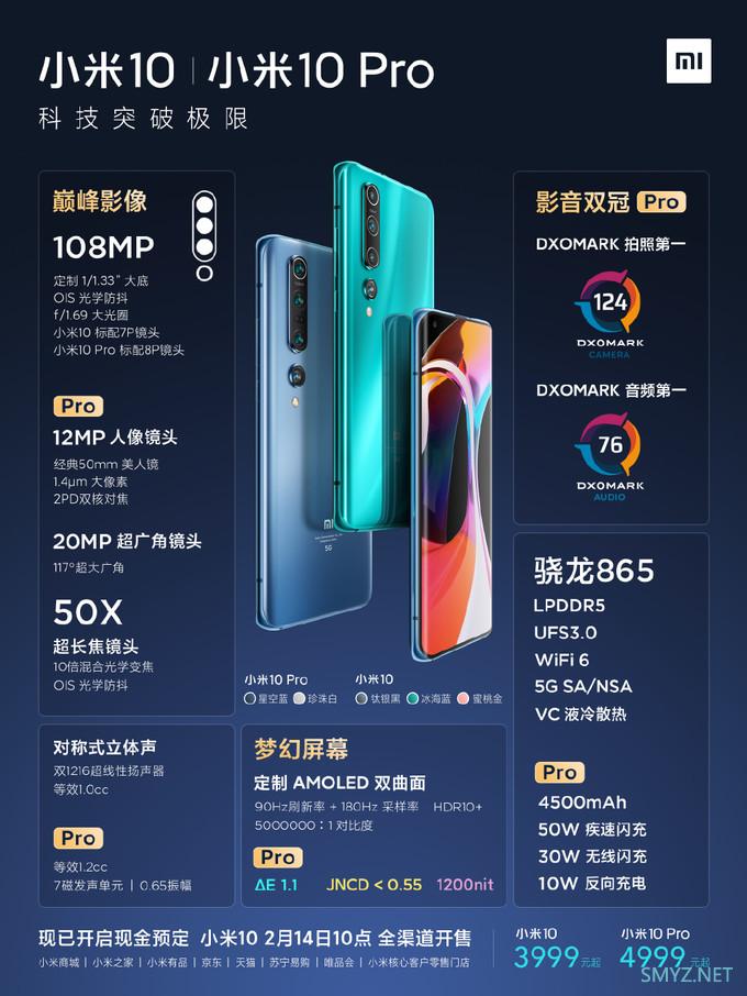 4999元买世界第一音频&相机：小米10/小米10 Pro正式发布，全面超越Mate30 Pro 售价3999元/4999