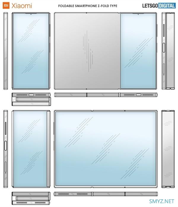 小米三折屏智能机设计专利曝光，展开后似平板