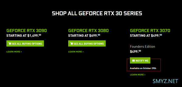 NVIDIA官宣：RTX 3070显卡推迟到10月29日上市