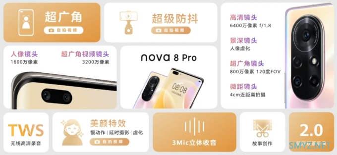 华为发布nova 8、nova 8 Pro两款新机，“星耀环”设计、搭麒麟985 SOC、主打拍摄3299元起