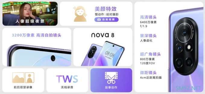 华为发布nova 8、nova 8 Pro两款新机，“星耀环”设计、搭麒麟985 SOC、主打拍摄3299元起