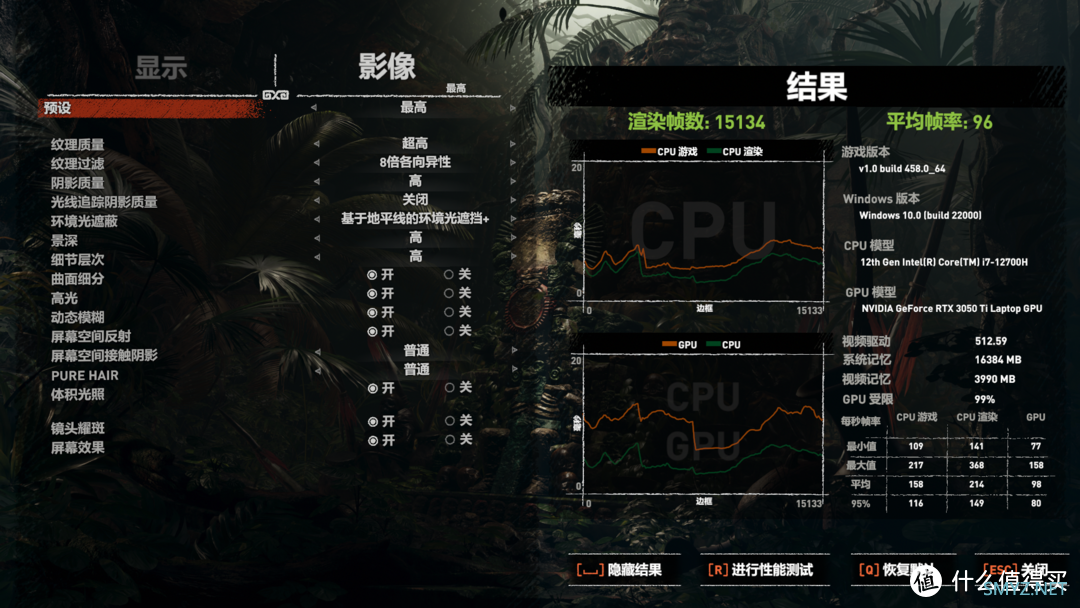 华硕天选3游戏本 i7-12700H + 3050Ti 体验