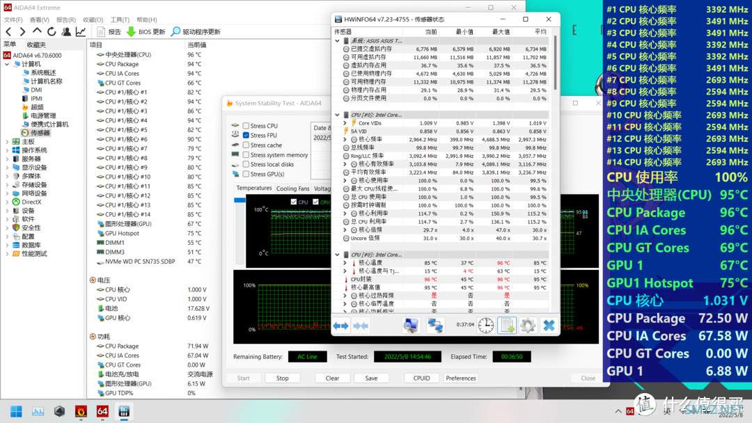 华硕天选3游戏本 i7-12700H + 3050Ti 体验