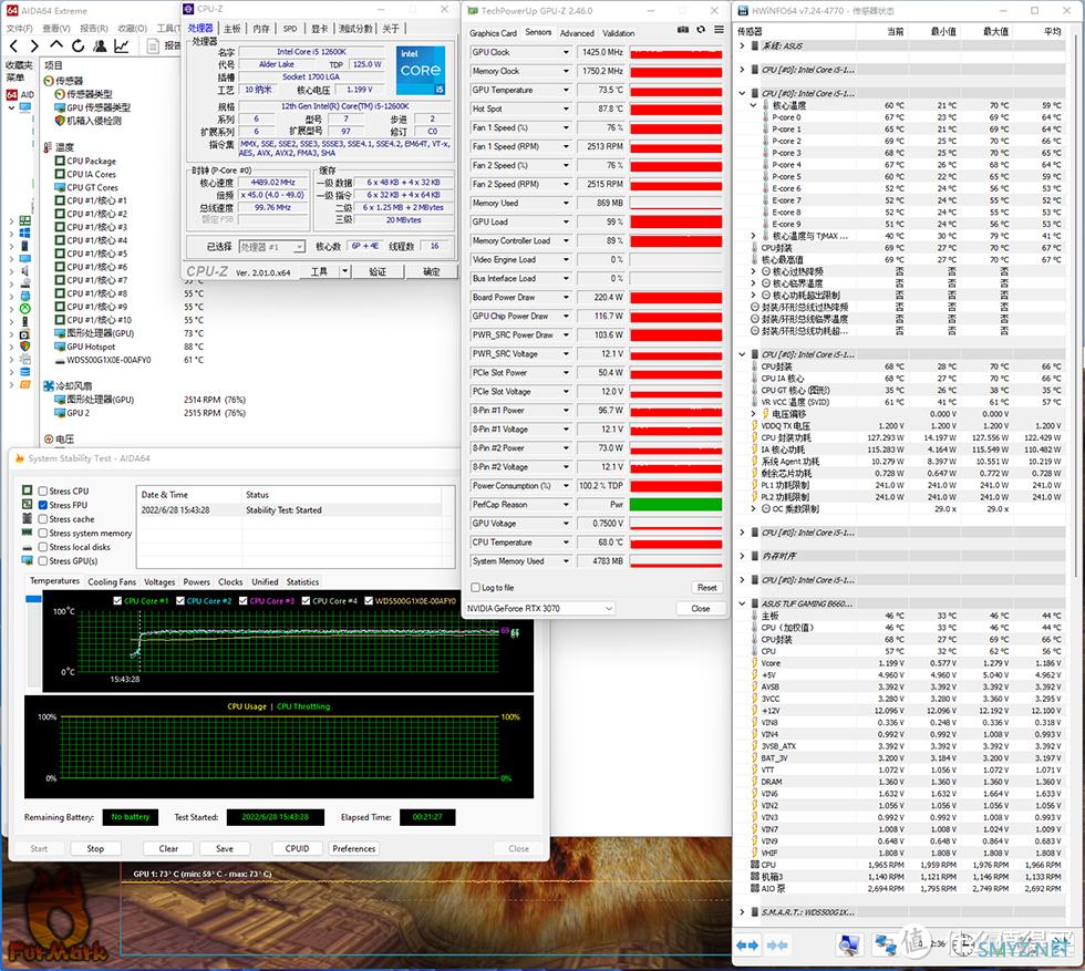 12600K/ TUF B660M / RTX3070 GOC,分形工艺 Pop Mini AIR MATX 机箱装机秀