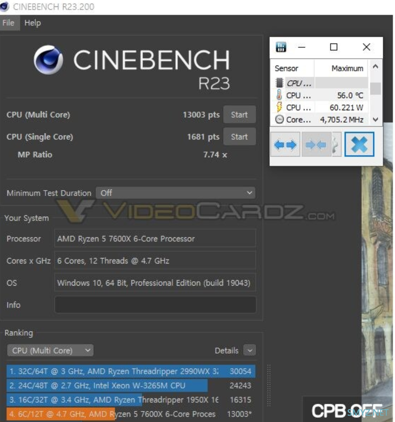 网传丨走量的AMD Ryzen 5 7600X 跑分来了，禁用CPB功耗发热感人