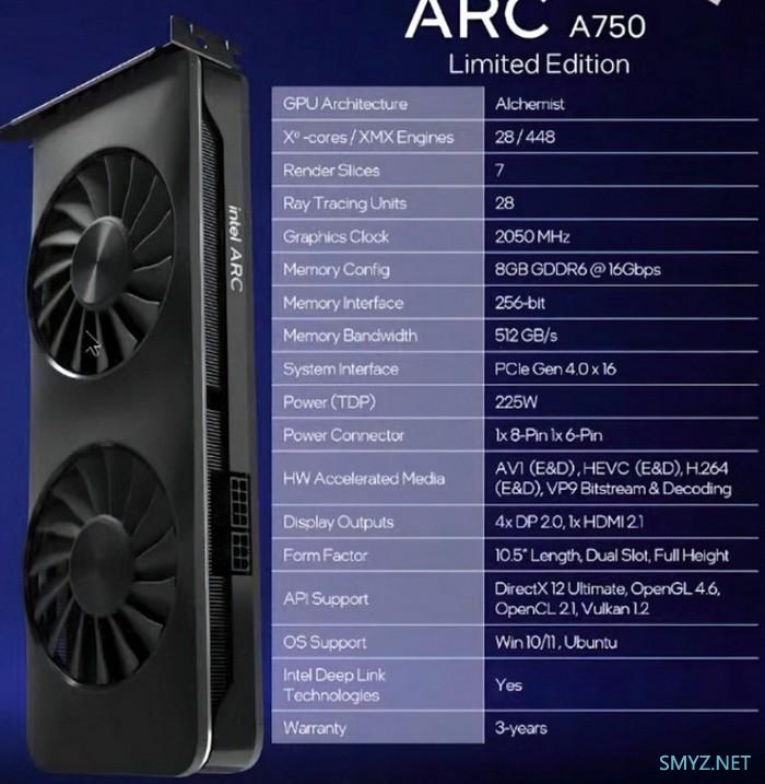 前瞻丨网传英特尔 Arc A770/A750 实际功耗、超频、具体规格