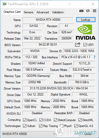 术业有专攻！NVIDIA RTX A5500专业显卡拆解测试