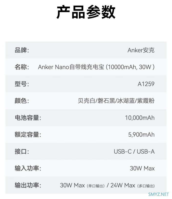 安克新款 30W 自带线充电宝上架：双向快充、LCD 彩屏209元