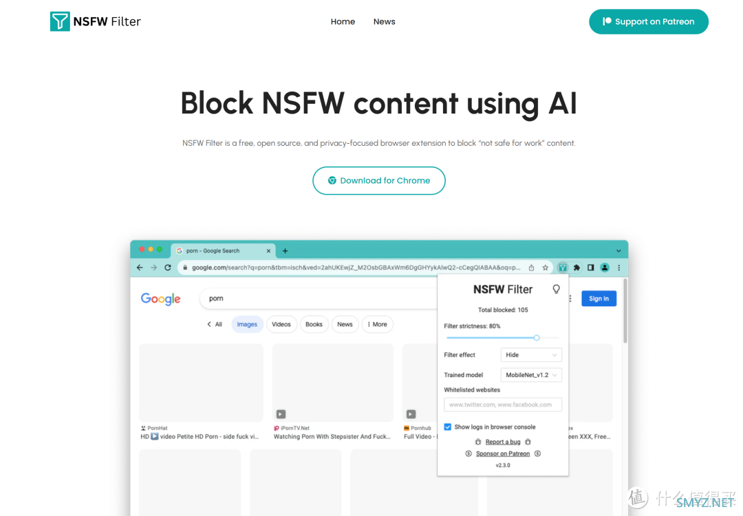 浏览器隐私扩展工具，NSFW Filter软件体验