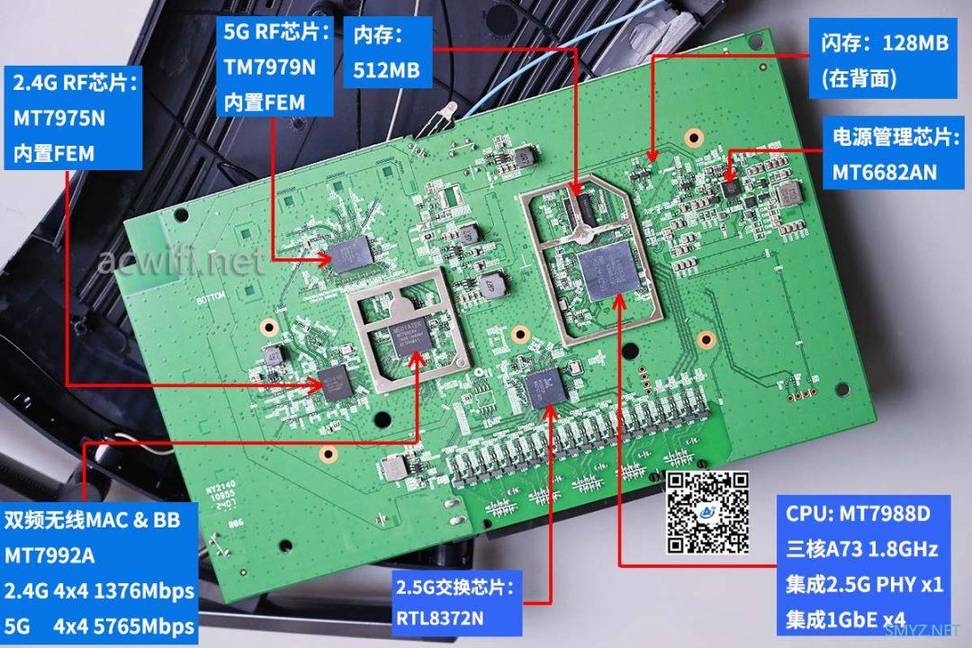 TP-LINK 7DR7260拆机BE7200无线路由器 有5个2.5G网口