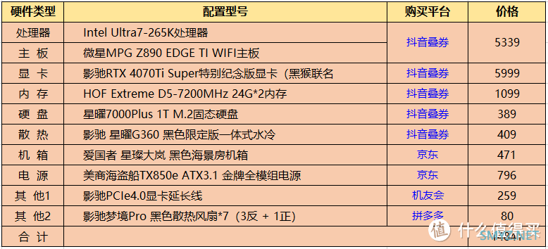 大冤种2024年11月装机配置分享：U7-265K+4070TiS+高频D5内存打造屏显海景房主机